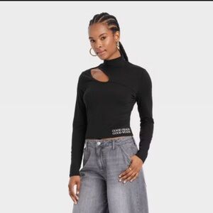 Target Black Long Sleeve Cut-Out Top